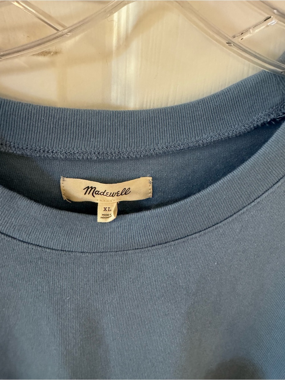 Madewell Slate Blue Bubble Hem Cotton Top